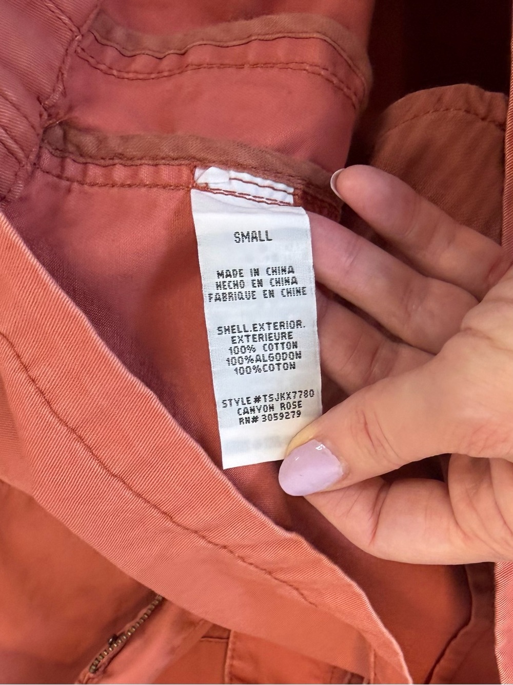 Thread & Supply Washed Rust Utility Jacket Zip Buttons Pockets Women’s Small - Picture 7 of 8